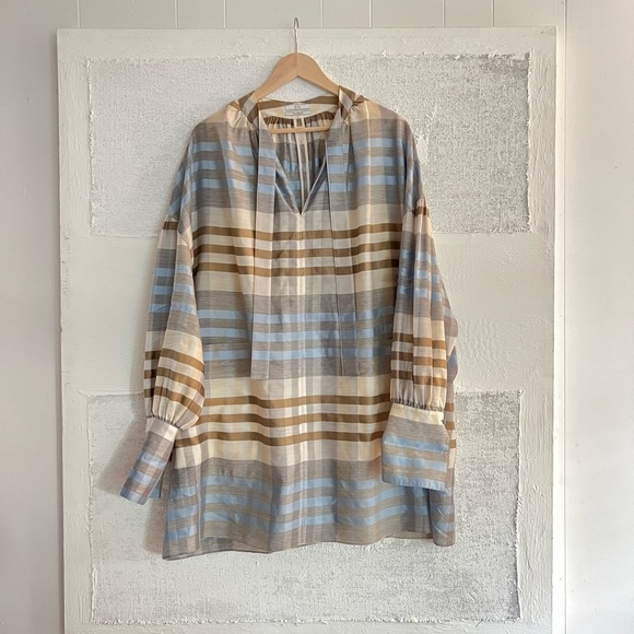 CO Blue and Brown Mini Dress/Tunic - Picture 1 of 7